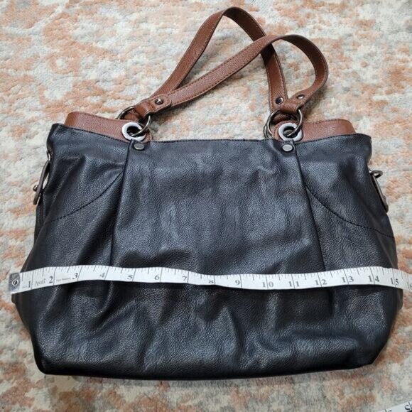 Clarks Black and Brown Leather Purse with Removable Clutch - Picture 4 of 13